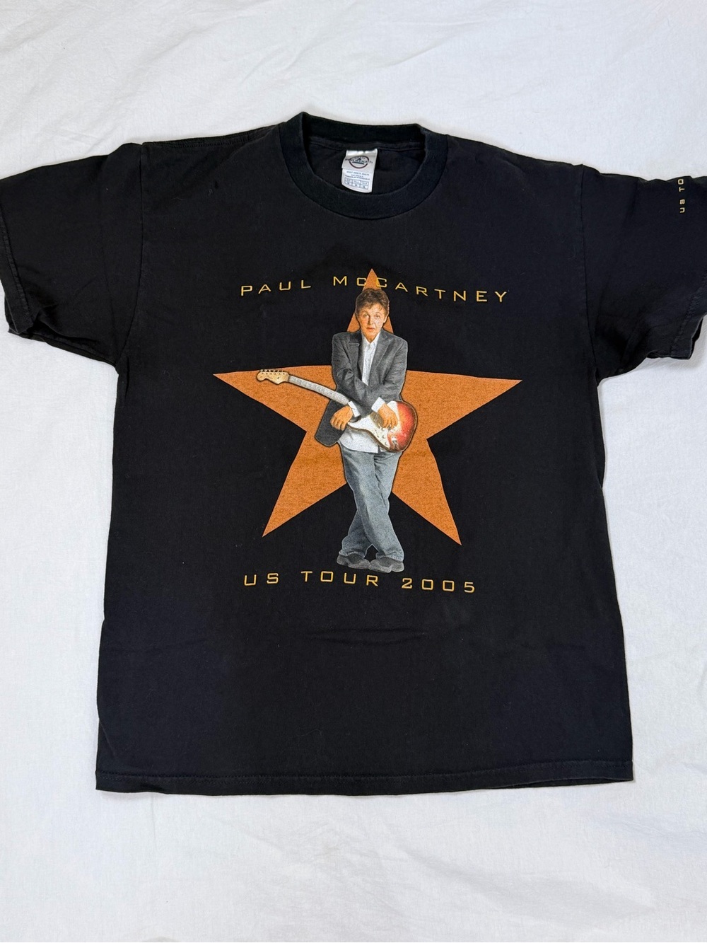 Paul McCartney US Tour 2005 Black Graphic Tee - Orange Star